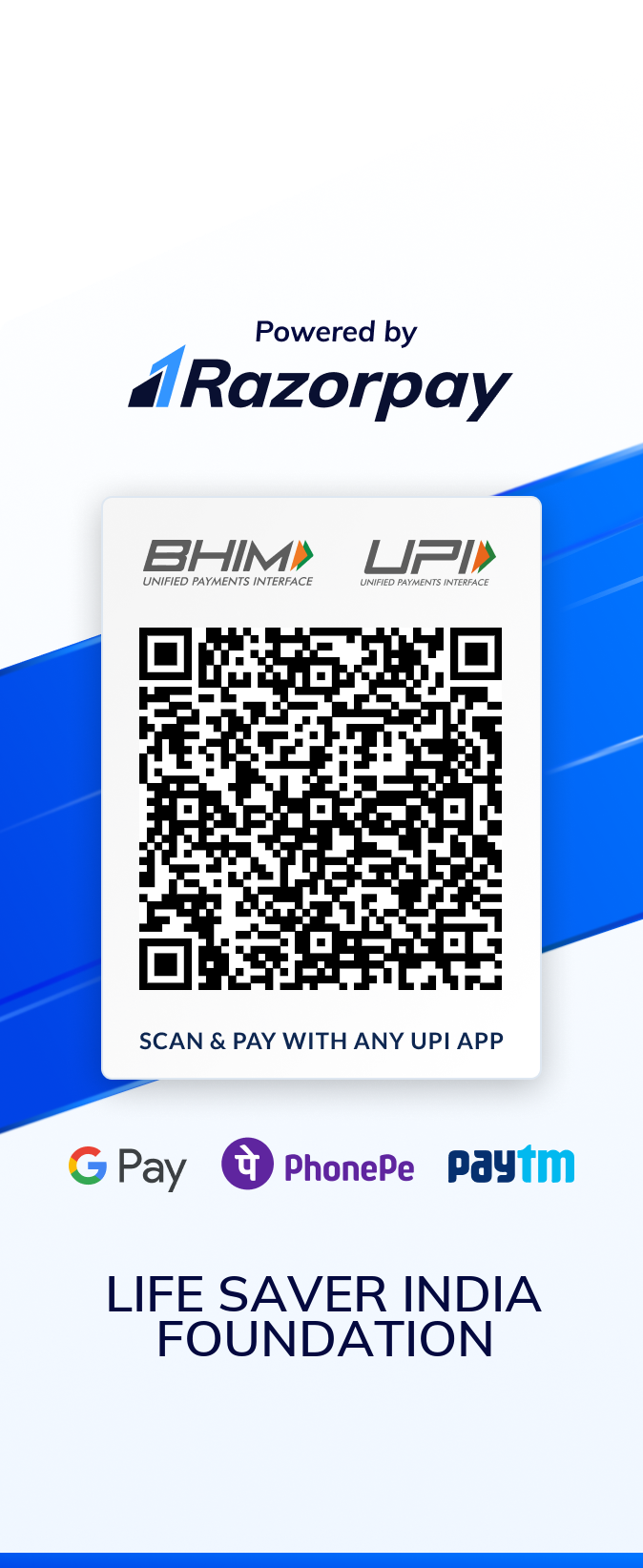UPI QR — Life Saver India Foundation